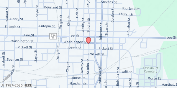 Map showing Hands of Compassion at 2701 St John St., Greenville, TX