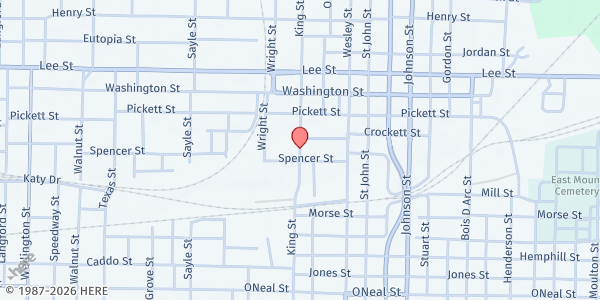 Map showing HUNT COUNTY SHARED MINISTRIES at 2805 KING ST, GREENVILLE, TX