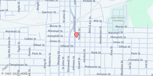 Map showing Life Changers Worship Center at 3401 Johnson St., Greenville, TX