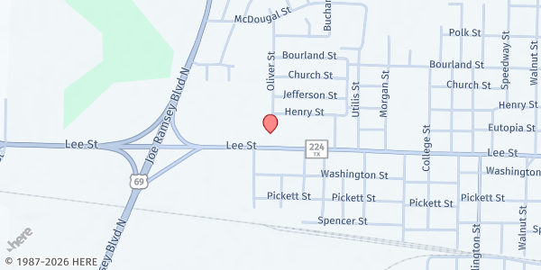 Map showing The Salvation Army - Hunt County at 4912 Lee St., Greenville, TX