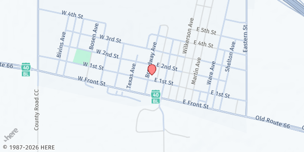 Map showing Helping Hands-Groom at 100 1st St, Groom, TX