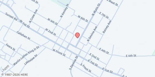 Map showing Ladies In Action Food Pantry at 207 N. Main St., Groveton, TX