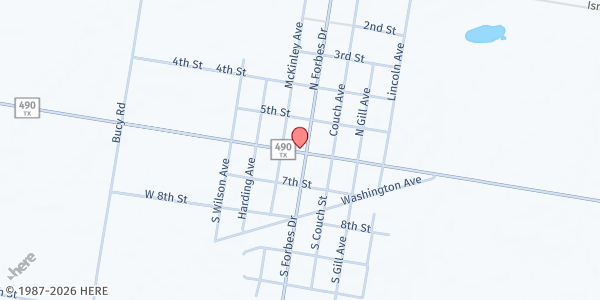 Map showing Arise Adelante Hargill at 29222 FM 493, Hargill, TX