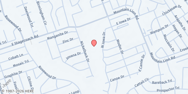Map showing Armed Services YMCA of Killeen at 110 Mountain Lion Road, Harker Heights, TX