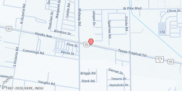 Map showing Valley Haven Inc - Harlingen at 5501 W Business 83, Harlingen, TX