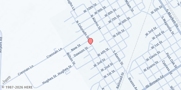 Map showing Progressive Missionary Baptist Church at 503 N. Colorado St., Hearne, TX