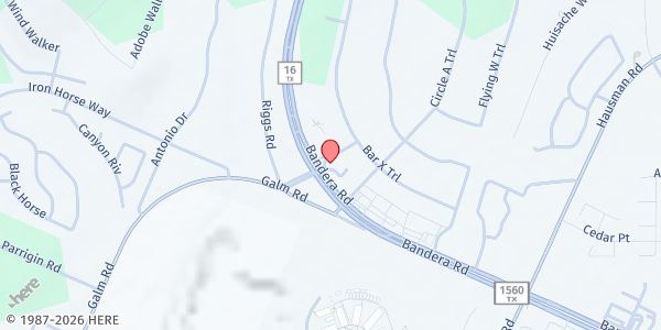 Map showing Community First Health Plans at Forest Hills Presbyterian Church at 13200 Bandera Rd, Helotes, TX