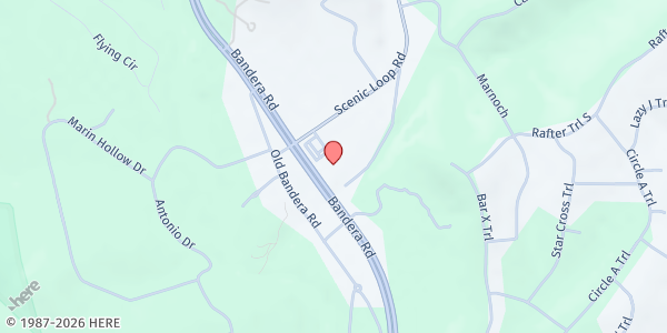 Map showing Helotes House of Neighborly Service at 14690 Bandera Rd., Helotes, TX