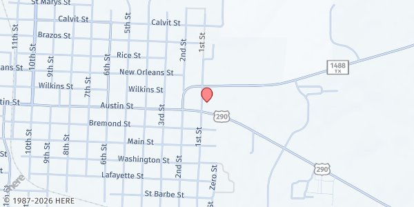 Map showing House of Help Hempstead at 716 1st St, Hempstead, TX
