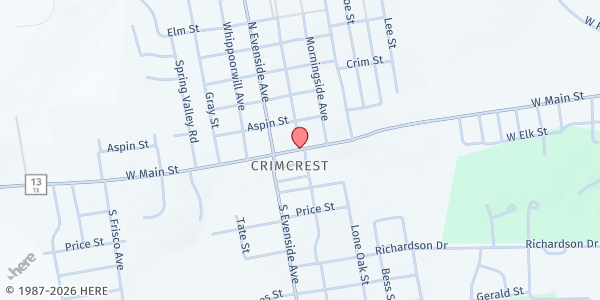 Map showing Rusk County Youth Expo Center at 3303 FM 13, Henderson, TX
