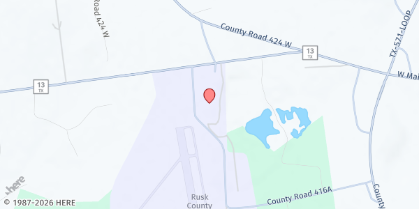 Map showing Rusk County Youth Expo Center at 3303 FM 13, Henderson, TX