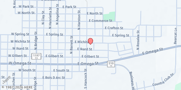 Map showing Clay County Senior Citizens at 216 N Hancock St, Henrietta, TX