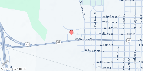 Map showing Henrietta COC Sonshine House at 101 S Burnett St, Henrietta, TX