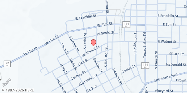 Map showing Believers Christian Cathedral at 220 Duncan St., Hillsboro, TX