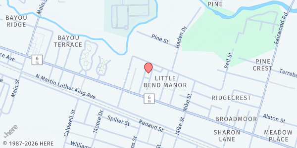 Map showing New Macedonia at 6619 Prino Rd., Hitchcock, TX