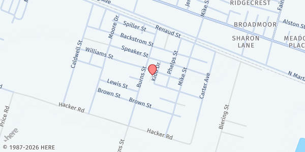 Map showing Strong Tower Ministries at 7801 Burns St., Hitchcock, TX