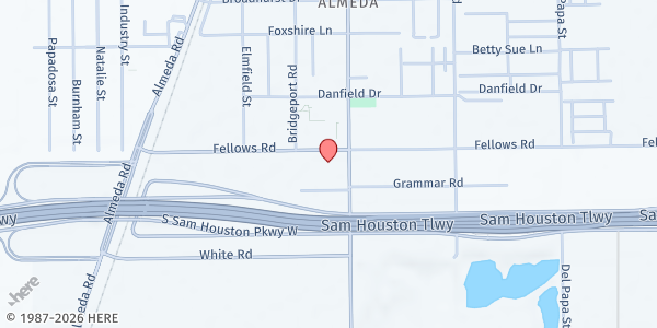 Map showing Abba's Pantry (Abiding Faith UMC) at 14300 Almeda School Rd., Houston, TX