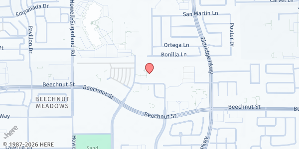 Map showing AHEPA 29 Senior Apartments at 13830 Canyon Hill St, Houston, TX