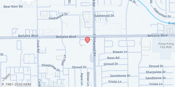 Map showing Alief Neighborhood Center at 11903 Bellaire Blvd., Houston, TX