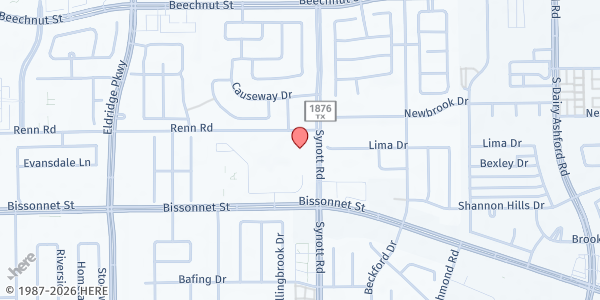 Map showing All Saints Anglican Church Houston at 13403 Renn Rd., Houston, TX