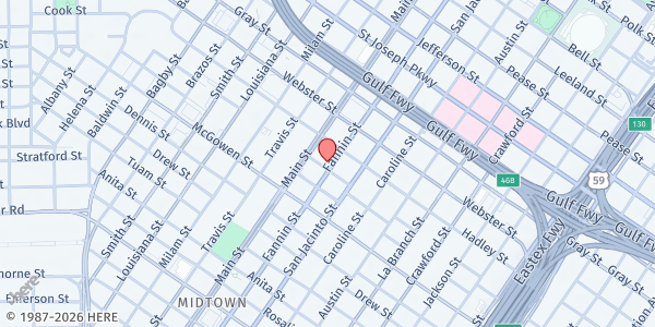 Map showing Allies In Hope (Fannin Campus) at 2328 Fannin St., Houston, TX