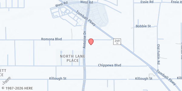 Map showing Annam Community Development Corp. - Main Location at 9530 Antoine Dr., Houston, TX