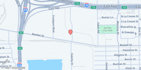 Map showing Big Bass Resort Senior Apartments at 9701 Market Street Rd, Houston, TX