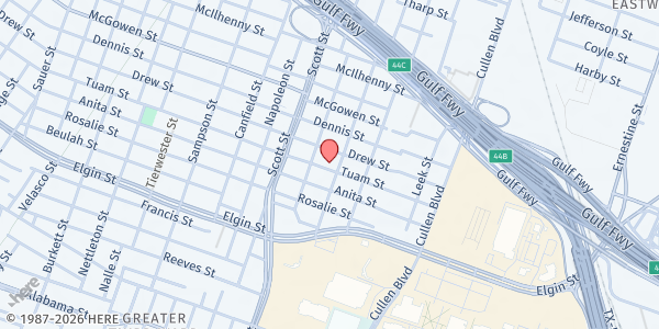 Map showing Boynton Chapel UMC at 2812 Milby St., Houston, TX