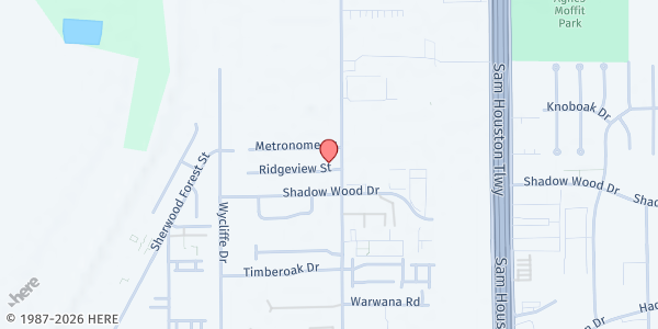 Map showing Brittmoore Community Service Center at 1675 Brittmoore Rd., Houston, TX