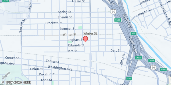 Map showing Brock Elementary School at 1417 Houston Avenue, Houston, TX