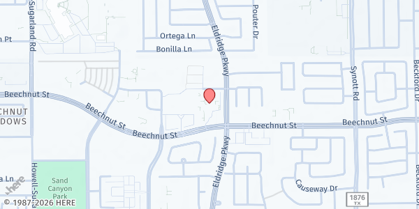 Map showing Campanile On Eldridge Senior Living at 13650 Beechnut St, Houston, TX