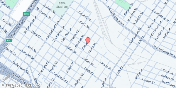 Map showing Combined Arms Veteran Transition Center at 2929 McKinney St., Houston, TX