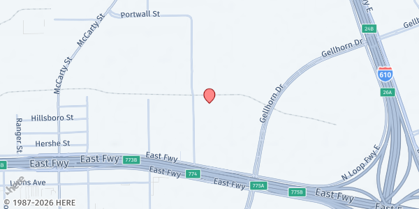 Map showing Community Resource Center - Houston FB East at 535 Portwall St., Houston, TX