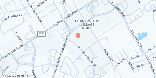 Map showing Cornerstone Garden Apartments at 14522 Cornerstone Village Dr, Houston, TX