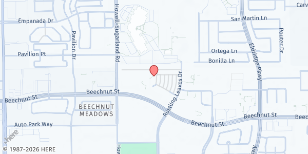 Map showing Dominion International Center at 14030 Beechnut St., Houston, TX