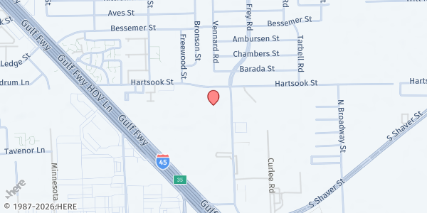 Map showing El Redentor Apartments at 8808 Frey Rd, Houston, TX