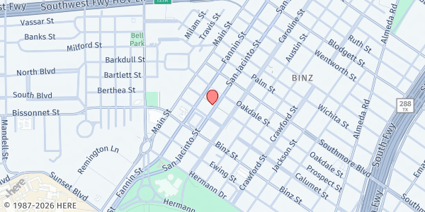 Map showing Emergency Aid Coalition - Fannin St at 5401 Fannin St., Houston, TX