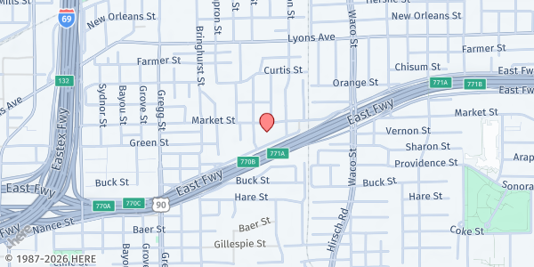 Map showing Fifth Ward Multi-Service Center at 4014 Market St., Houston, TX