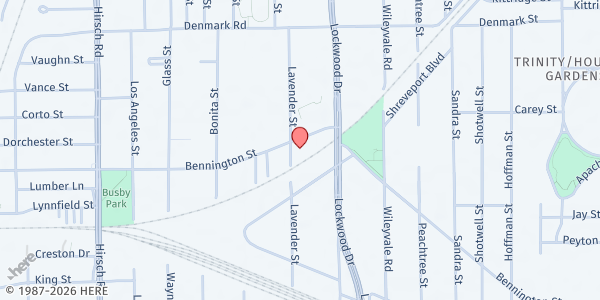 Map showing Friendship Missionary Baptist Church at 4812 Bennington St., Houston, TX
