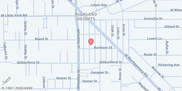 Map showing Galilee Missionary Baptist Church at 6616 D S Bailey Ln., Houston, TX