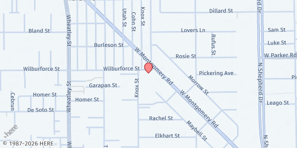 Map showing Gulf Coast Acres Homes Multi-Service Center at 6719 W. Montgomery Rd., Houston, TX