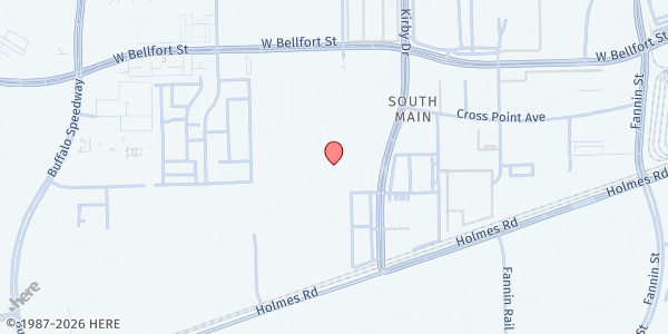 Map showing Gulf Coast Community Service Association (GCCSA) - Food Pantry at 9320 Kirby Dr., Houston, TX