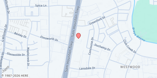 Map showing Harmony School Of Innovation at 9421 W Sam Houston Pkwy S, Houston, TX