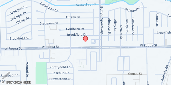 Map showing Hiram Clarke Multi-Service Center at 3810 W. Fuqua St., Houston, TX