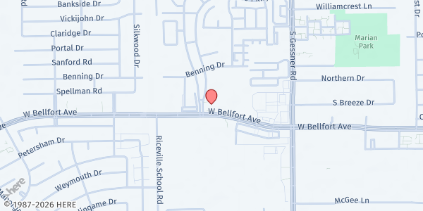 Map showing India House at 8888 W. Bellfort Blvd., Houston, TX