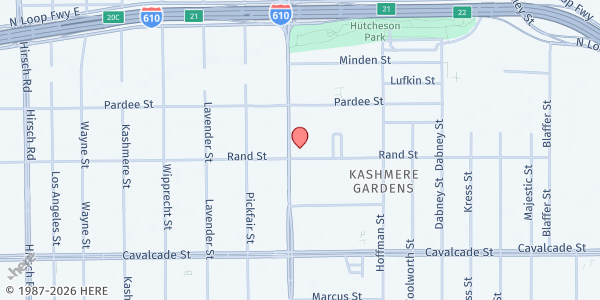 Map showing Kashmere Multiservice Center at 4802 Lockwood Dr., Houston, TX