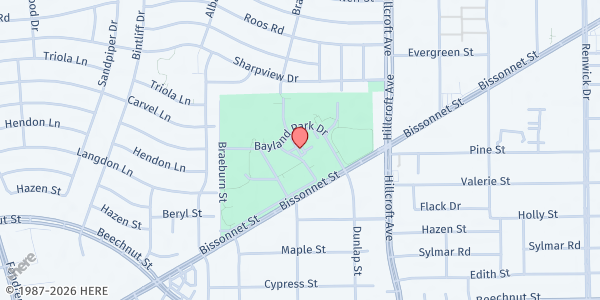 Map showing La Tiendita - Tejano Center (Bissonnet Campus) at 6400 Bissonnet St., Houston, TX