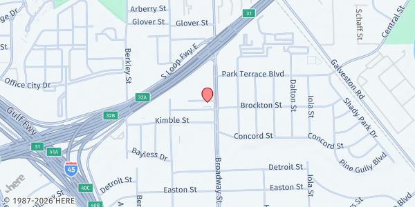 Map showing La Tiendita - Tejano Center (Broadway Campus) at 2840 Broadway St. #105, Houston, TX