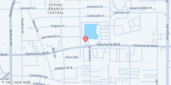 Map showing Lakeview Place Apartments at 8950 Hammerly Blvd, Houston, TX