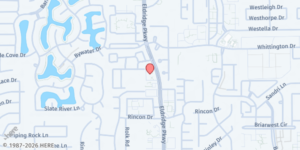 Map showing Las Buenas Nuevas at 2100 Eldridge Pkwy., Houston, TX
